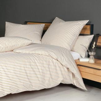 Janine Edelflanell Bettwäsche Chinchilla S 78060 | 160x210 cm + 65x100 cm | naturell