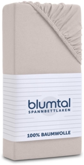 Blumtal® Spannbettlaken 90x200 cm Basics Jersey im 2er Set - Bettlaken 90x200 cm aus 100% Baumwolle - Oeko-TEX zertifiziertes Spannbetttuch 90x200 cm - Matratzenbezug 90x200 cm - Leintuch - Elfenbein
