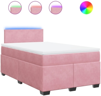 vidaXL Boxspringbett mit Matratze Rosa 120x200 cm Samt 3288581