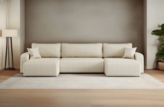 Kaiser Möbel Ecksofa mit schlaffunktion und bettkasten,U-form, MILANO Poso und Quelle, komfortabler Schaumstoff, viele Farben, Schlaffunktion, Bettkasten