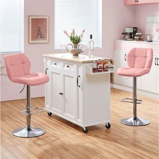 Yaheetech Barhocker 360° Drehbare Hocker mit Fußstütze (4 St), 1/2/4/6er-Set Barstühle Küchenstühle Bistrohocker höhenverstellbar