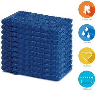 Lavea Waschhandschuh Elena, 15x21cm aus 100% Baumwolle, einzigartig weiche Waschhandschuhe mit Aufhänger (Set, 10-St), ideal für die schonende Reinigung des gesamten Körpers