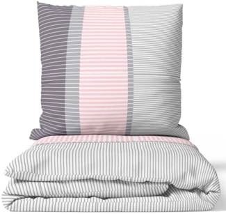 Leonado Vicenti Bettwäsche Allergiker geeignet 135x200, 155x200 oder 155x220, Microfaser, 2 teilig, weich und pflegeleicht, Streifen
