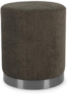 Hocker Ernestine aus Stoff, Dunkelbraun, 35 x 35 x 42 cm