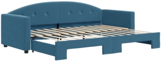 vidaXL Tagesbett Ausziehbar Blau 80x200 cm Samt 3197293
