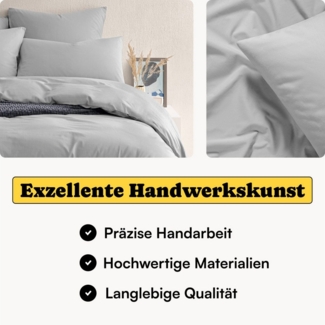 Seralino Kissenbezüge Perkal Kissenbezug (100% Baumwolle) weich angeraut, hautfreundlich, besonders weich & atmungsaktiv, BCI zertifiziert, mit Reißverschluss