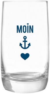 Bow & Hummingbird Longdrinkglas Kristallglas "Moin-Anker-Herz" made in EU