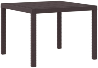 vidaXL Gartentisch Braun 100 x 100 x 73 cm Poly-Rattan 871681