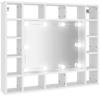 vidaXL Spiegelschrank mit LED Weiß 91x15x76,5 cm 808864