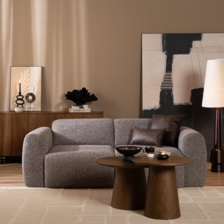 Bronx71 Sofa Maine 2,5 Sitzer Bouclé braun/grau