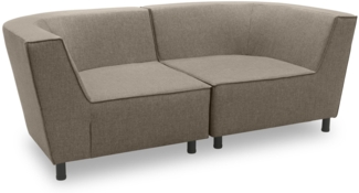 Gartenlounge Sofa 2-Sitzer Brandie 206x77x103 mit Outdoorbezug braun