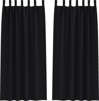 vidaXL Vorhänge mit Vorhängen 2 pcs Schwarz 245x140 cm Polyester 4107541