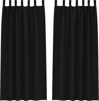 vidaXL Vorhänge mit Vorhängen 2 pcs Schwarz Polyester 4107541