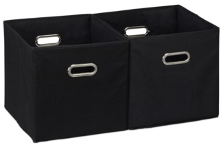 12 x Aufbewahrungsbox Stoff schwarz
