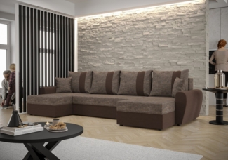 ALTDECOR Ecksofa DAVIS-U, Couch mit Schlaffunktion, Stauraum Ecksofa Funktionsecke U-Form, Corner Sofa Bett Eckcouch Couch L-Form Schlafcouch Ausziehbar