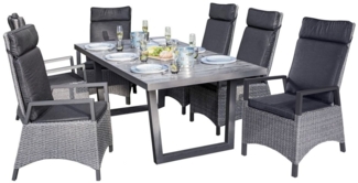 LC Garden Garten-Essgruppe Keramo Dining Set XII Sitzgruppe Gartenset grau-mix
