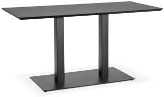 Kadima Design Designer-Tisch – Stabile Metallstruktur, Schwarze Holzplatte, 150 x 70 cm, Multifunktional