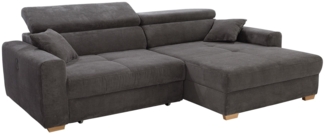 JOB 'Slider' Ecksofa, Cord grau, 277 x 187 x 80 cm