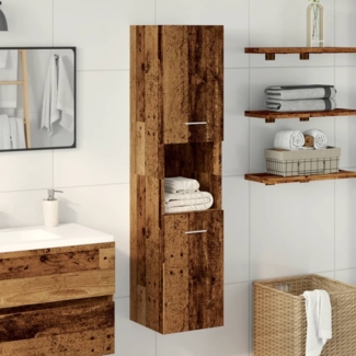 vidaXL Bad-Hängeschrank Altholz-Optik 30x30x130 cm Holzwerkstoff 856221