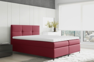 99rooms Nelson Boxspringbett Velours 120x200 cm Bordeaux