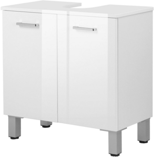 welltime Waschbeckenunterschrank Florenz,Breite 60cm, 2 Tür, 2 Fächer, mit Siphonausschnitt, MDF-Front in verschiedenen Farben erhältlich, Badmöbel, Badschrank, Kommode, Bad