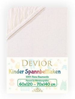 Devior Spannbettlaken Kinder Spannbetttuch 60x120 - 70x140 cm Bettlaken Tuch 100% Baumwolle, Jersey, Gummizug: Rundumgummizug, Matratzen Bezug bis 12cm Matratzenhöhe