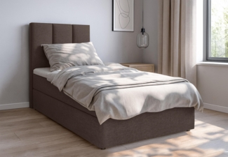 AX LIVING Boxbett Merea Boxspringbett Braun mit Bettkasten 120x200 cm