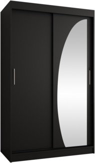 Kleiderschrank Waluri 120 cm (Farbe: Schwarz, mit zwei Schubladen)