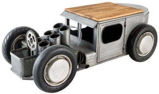 riess-ambiente Couchtisch HOT ROD 160cm natur / silber (Einzelartikel, 1-St), Wohnzimmer · Stahl · Mango-Massivholz · mit Stauraum · Oldtimer-Design