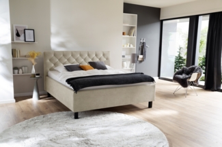 Polsterbett >San Remo mit BK< Liegefläche 160x200cm, beige, Stellmaß: 170x120x215cm (BxHxT)