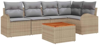 vidaXL Garten-Sofa-Set 6 pcs Beige Poly Rattan 3347581
