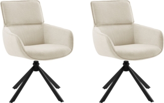 Home affaire Esszimmerstuhl Cusey, 360° drehbar, extra dicke Polsterung, 2er-Set (Set, 2 St), mit 360° Metallfuß, Komfort-Rückenlehne und hautfreundlichem Webstoff