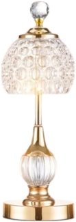 ibettertec LED Nachttischlampe Drei Farben LED Kristall Schreibtischlampe, Touch gesteuert, 3-Wege dimmbare Nachttischlampe, Dekorative LED Lampe für Schlafzimmer,Wohnzimmer
