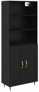 vidaXL Highboard Schwarz Eichen-Optik 69,5 x 34 x 180 cm Holzwerkstoff 3416181