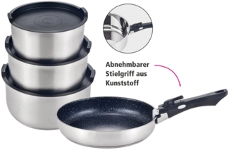 GSW Topf-Set EASY CLICK, Edelstahl (Set, 8-tlg), ideal für den Camper geeignet. Induktion