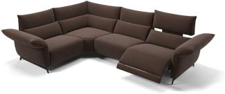 Sofanella Ecksofa CUNEO Eckcouch Stoff Stoffsofa in Dunkelbraun