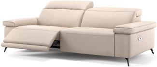 Sofanella 3-Sitzer URBANA Ledercouch Ledersofa Funktionssofa in Creme S: 210 Breite x 114 Tiefe