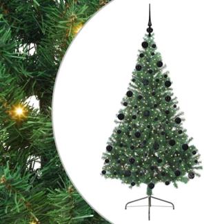 vidaXL Künstlicher vorbeleuchteter Weihnachtsbaum Grün 210 cm PVC 3397025