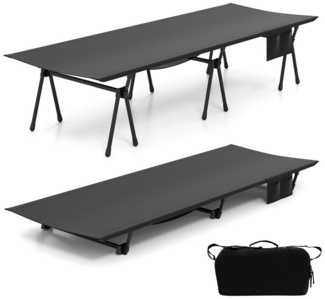 COSTWAY Feldbett 2-in-1 höhenverstellbares Campingbett mit Erweiterungen