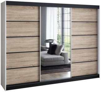 A&J MöbelLand Schwebetürenschrank VILUNO mit 4 Schubladen und Spiegel