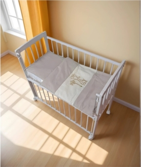 Beistellbett Weiß 40x90 inkl. Matratze & Bettwäsche Set – Viele Farben