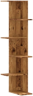 vidaXL Wand-Eckregal Altholz-Optik 36,5x36,5x140 cm Holzwerkstoff 852634