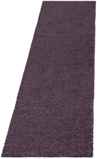 Hochflor Teppich Sima Läufer - 80x250 cm - Violett
