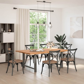 vidaXL Esstisch Hellbraun 200x120x74 cm Massivholz Eiche Rechteckig 3303759
