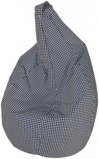 Dmora Pouf Maristella, Mehrzwecksessel, Sitzsack, Hockerhocker, Made in Italy, 80x80 h120 cm, Schwarz und Weiß, Hahnentritt klein