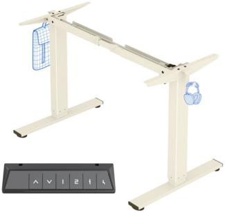 FLEXISPOT Schreibtisch Elektrisch höhenverstellbares Tischgestell, Schwarz/Weiß/Grau/Mousse (1-St, 4 Höhen-Speicherplätze, Anti-Kollisionssystem), Einfache Bedienung, Mit Haken, Max. Load: 80KG
