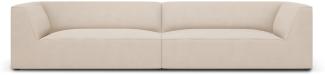 Micadoni 4-Sitzer Sofa Ruby | Bezug Beige | Beinfarbe Black Plastic