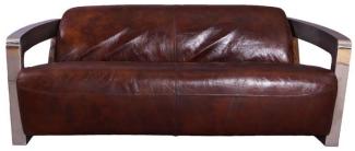 Clubsofa Mars 3 Sitzer Chrom und Vintage-Leder