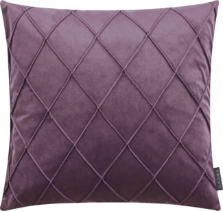 MAGMA Kissenhüllen NOBLESS samtig weich kuschelig einfarbig Rautenmuster - ca. 40 x 40 cm - 2er Set flieder