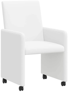 vidaXL Esszimmerstühle mit Rollen 2 pcs Weiß 57 x 66 x 94 cm 42017824